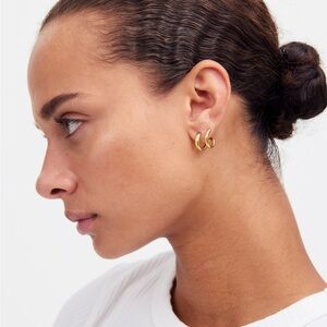 Chunky Double Huggie Hoop Earrings | Madewell | Gold